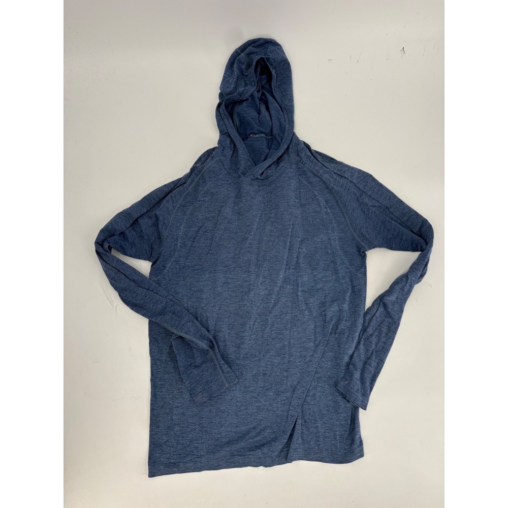 Lululemon Metal Vent Tech Hoodie Mens Blue Space Dye Long Sleeve Training Shirt